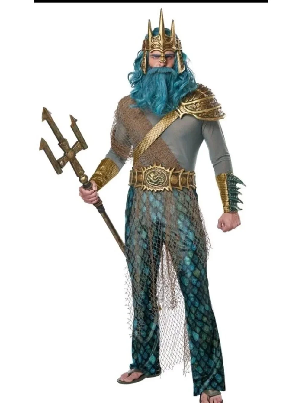Brand New Poseidon Neptune God of the Sea Adult Costume Mens XL 44 46 Halloween